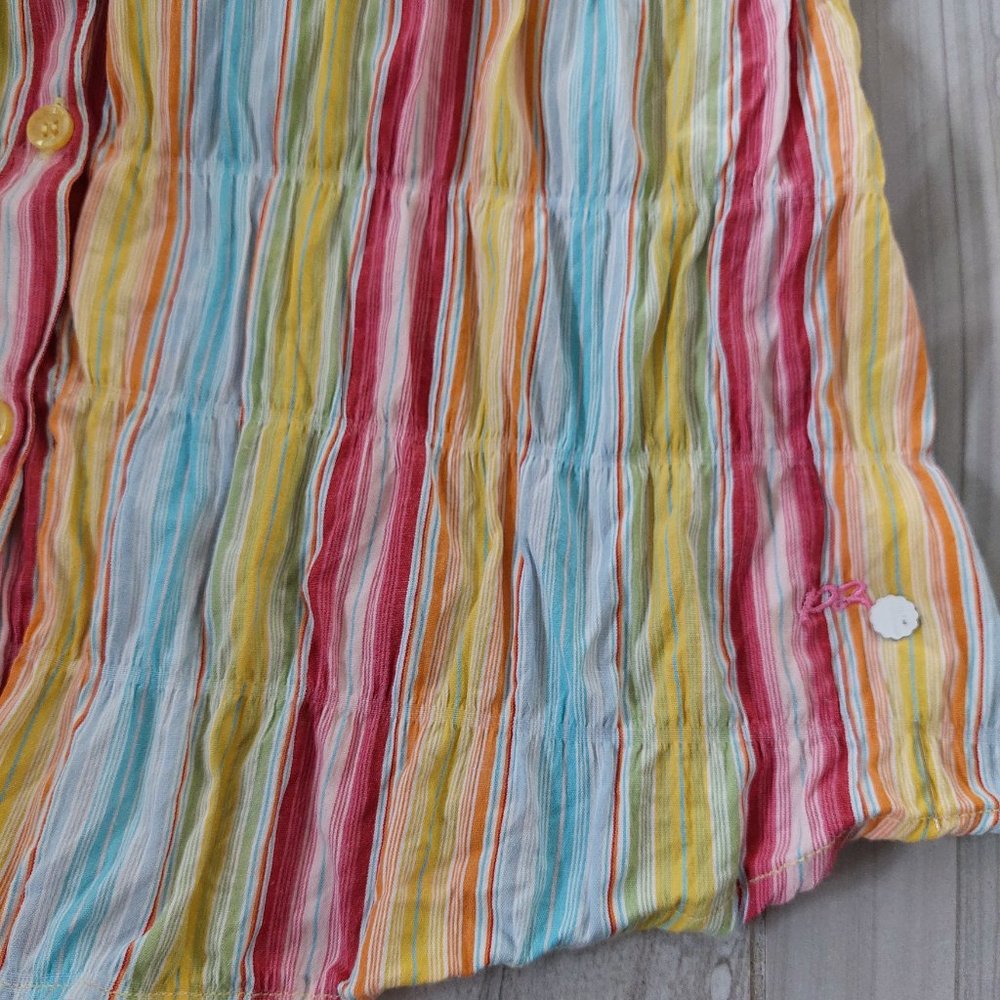 Vintage Point Zero Colorful Stripped Wrinkled Cotton Shirt, Size S - Picture 7 of 7